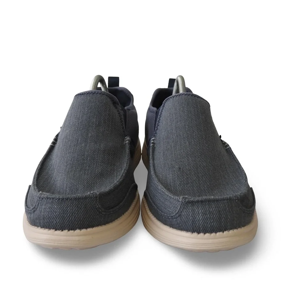 Skechers Delton Relaxed Fit Slip-on Loafers Mens 9 65751SA Navy Canvas Shoes